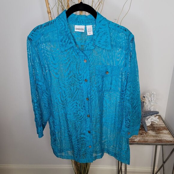 Chico's Button Down Womens 1 (Medium) - Picture 1 of 6